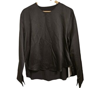 The Frankie Shop Black Kemp Silky Blouse Size M/L NWT